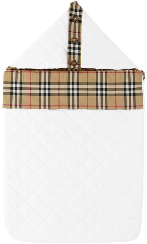 burberry check-lined baby nest|Check Cotton Baby Nest in Pale stone .